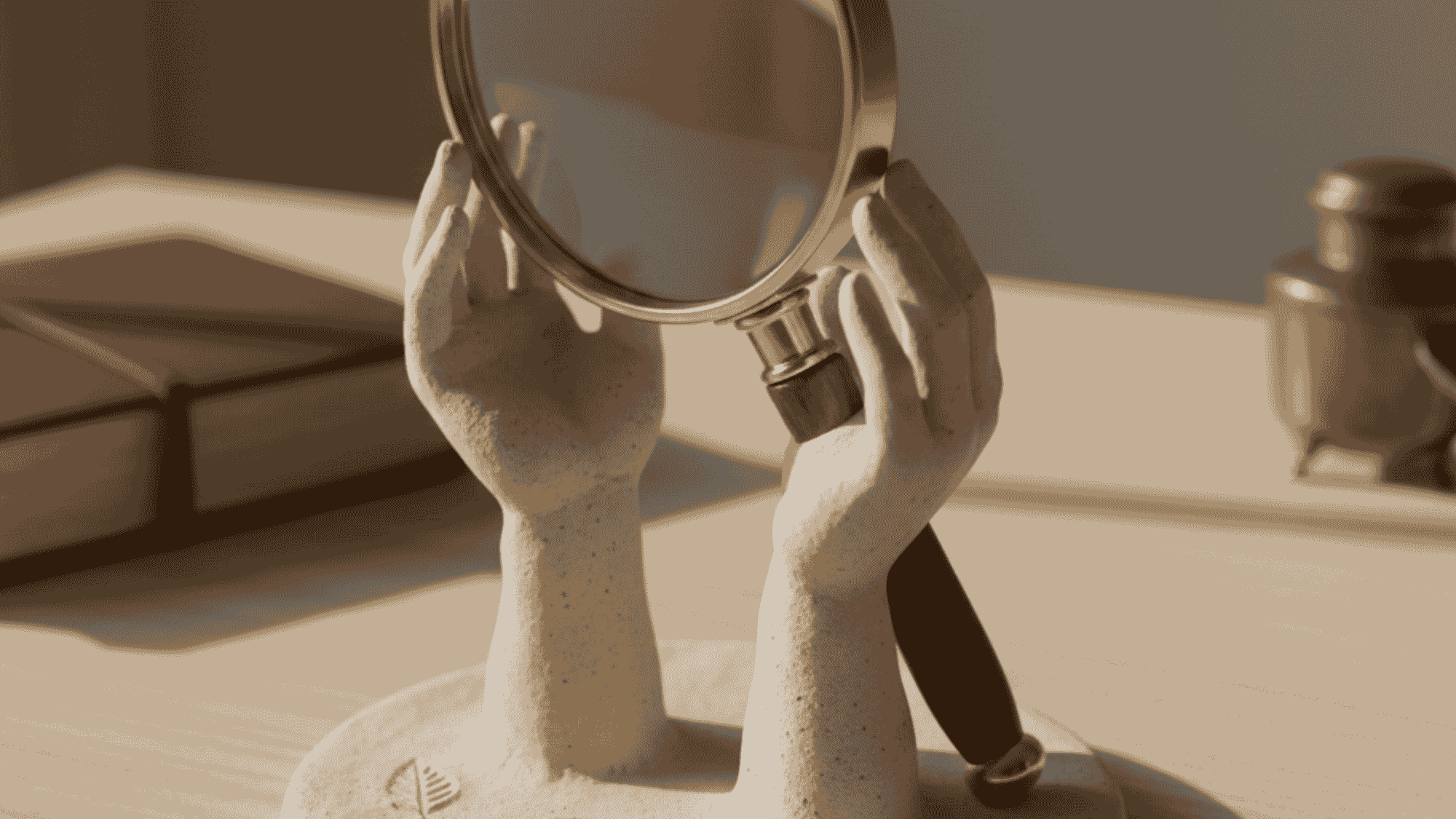 Clay Magnifying Glass Stand