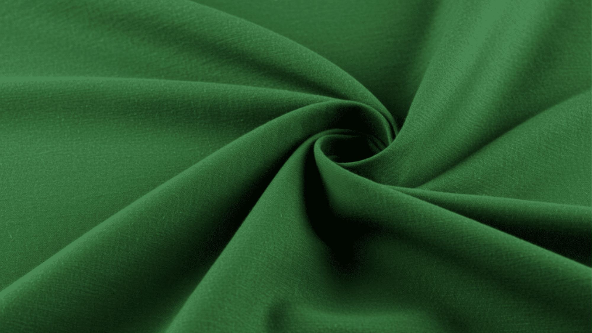 cotton fabric in green, plain color, straight weave texture, soft matte finish