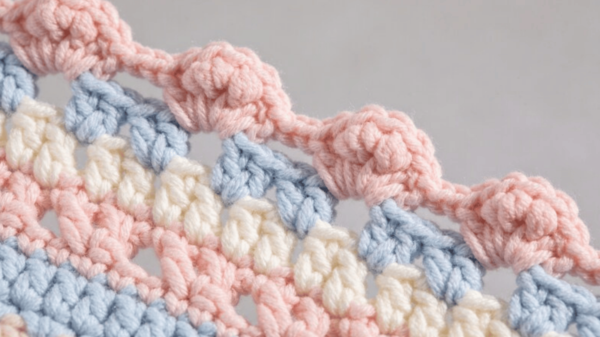 crochet picot and puff border