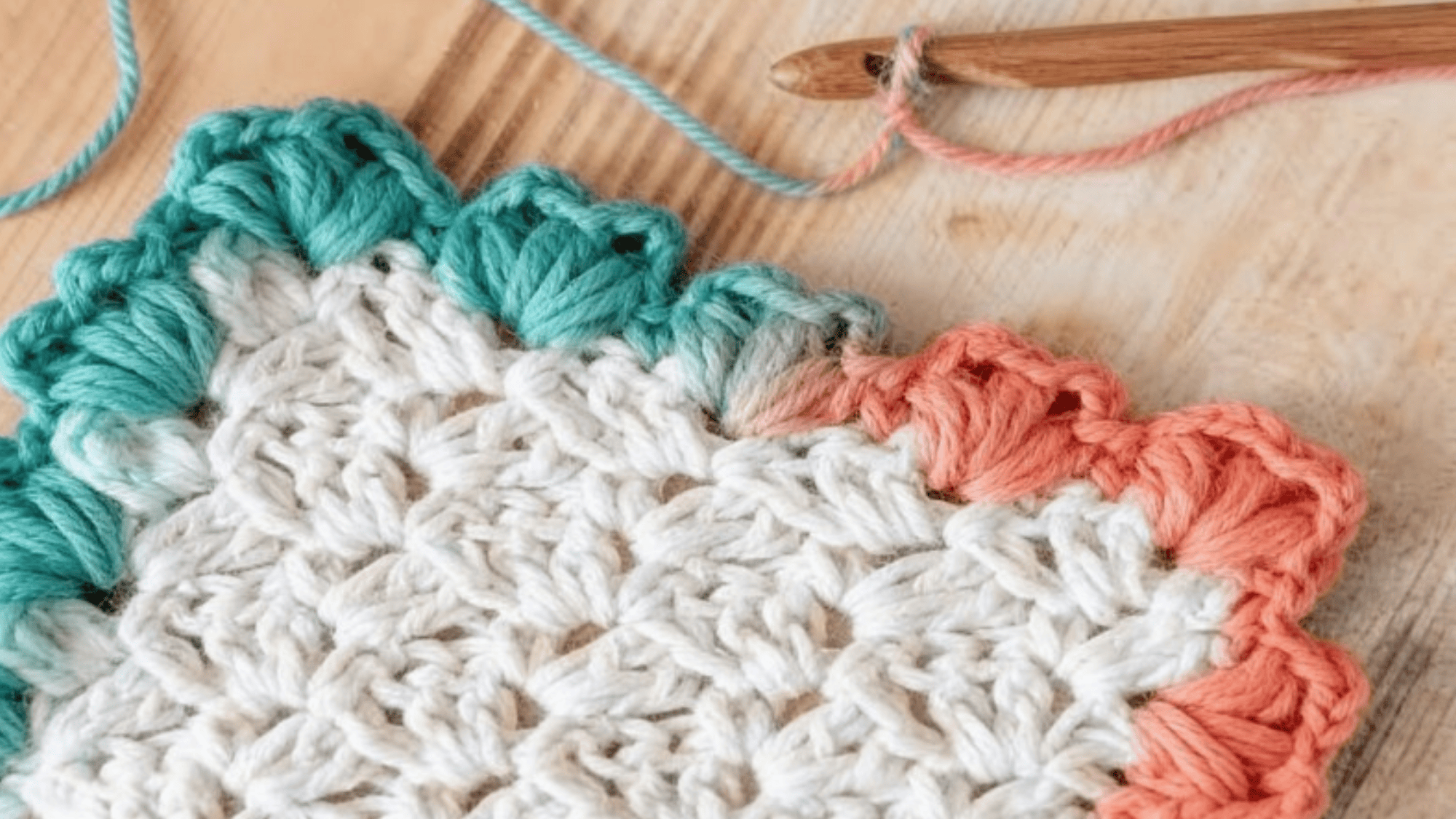 fully puff stitch crochet border