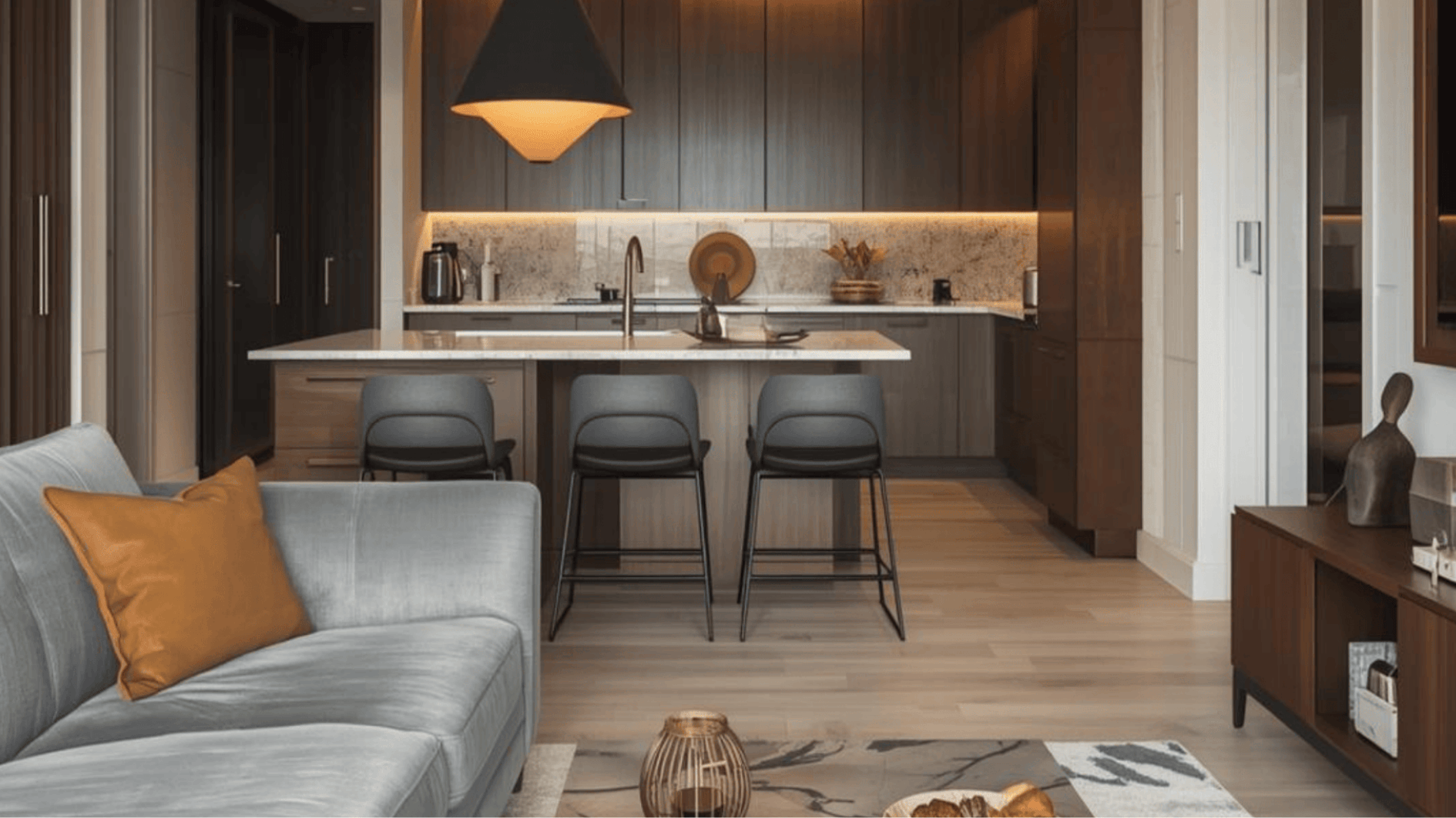 lights under cabinet of kitchen image