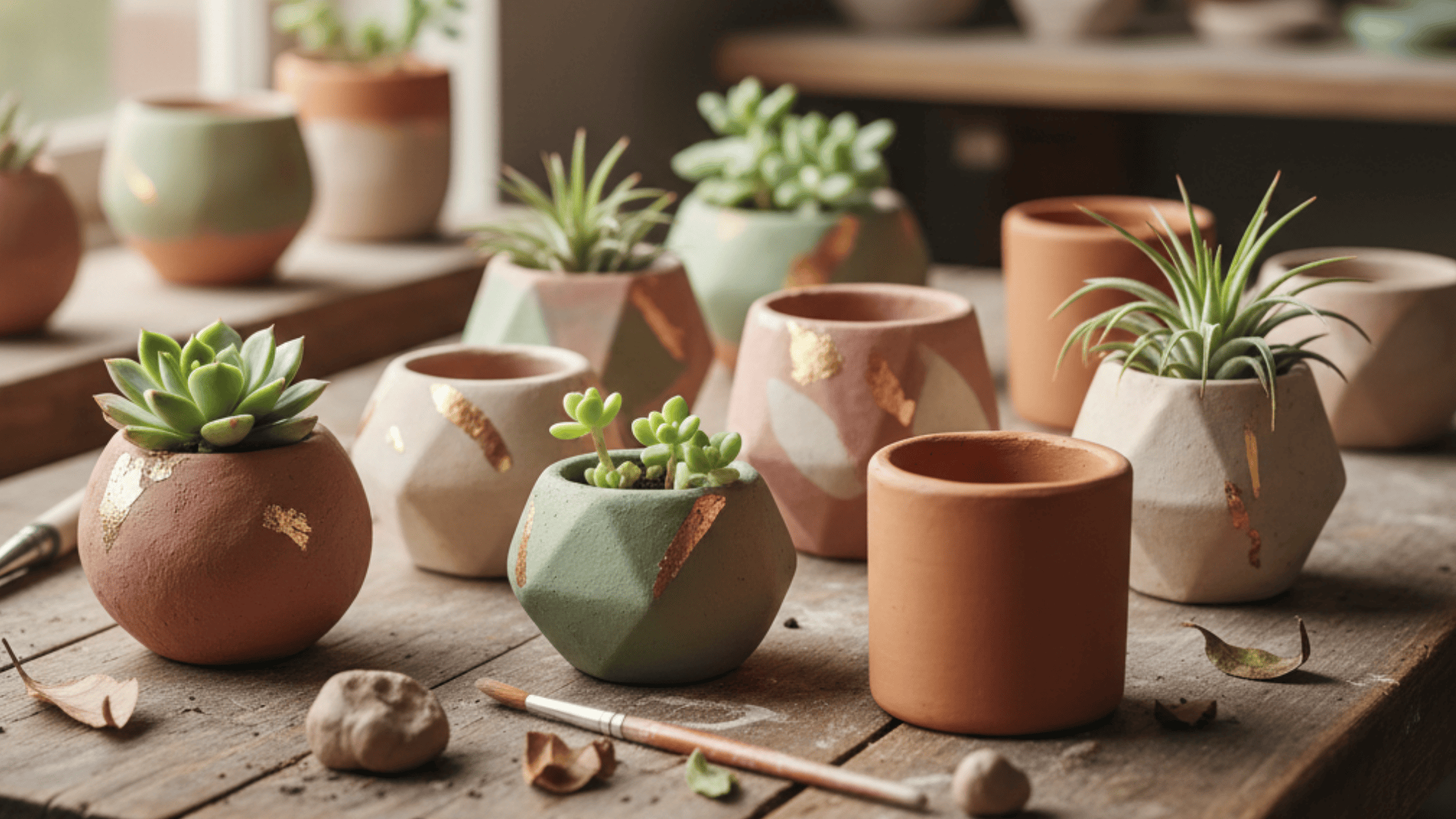 mini Clay Planters