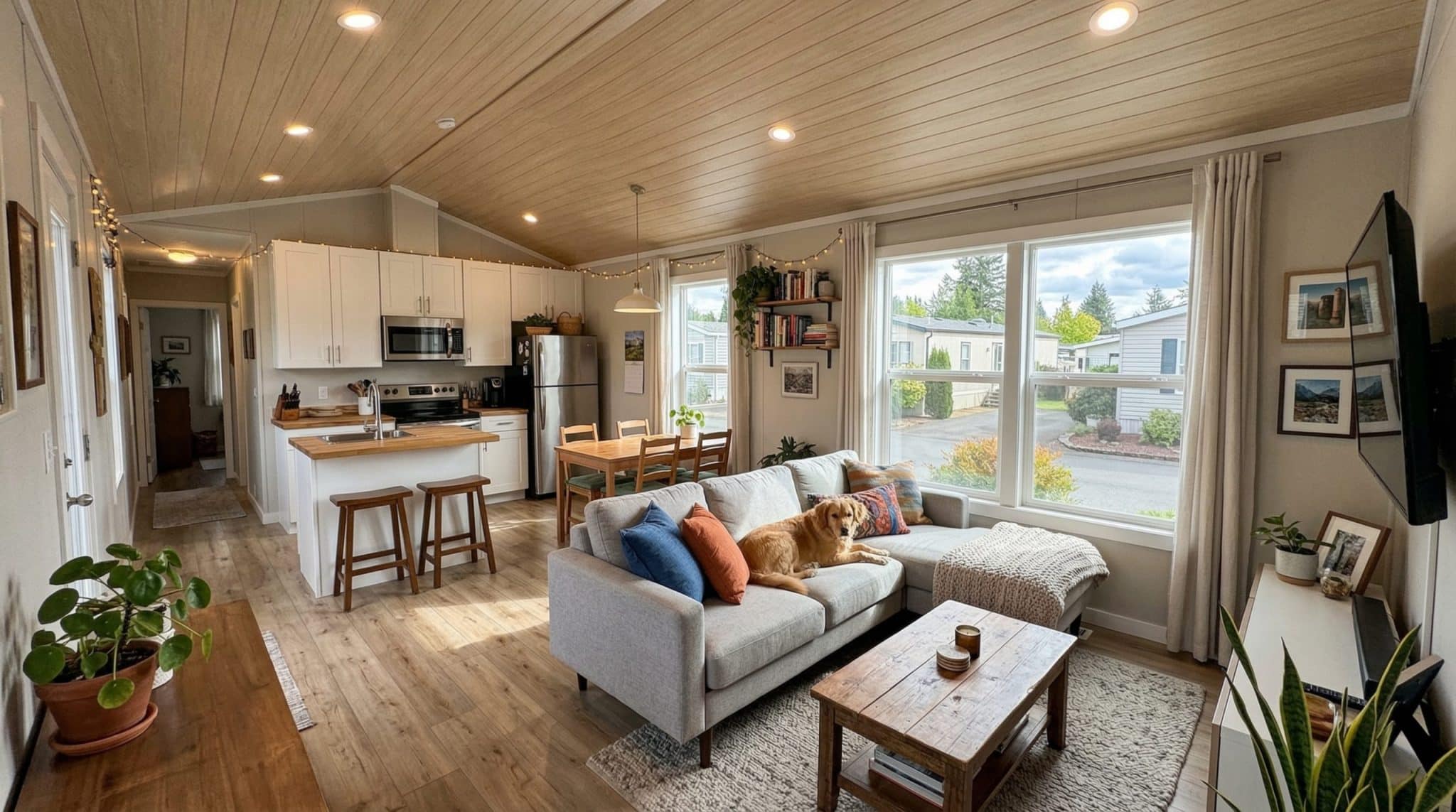 open concept in a mobile living room
