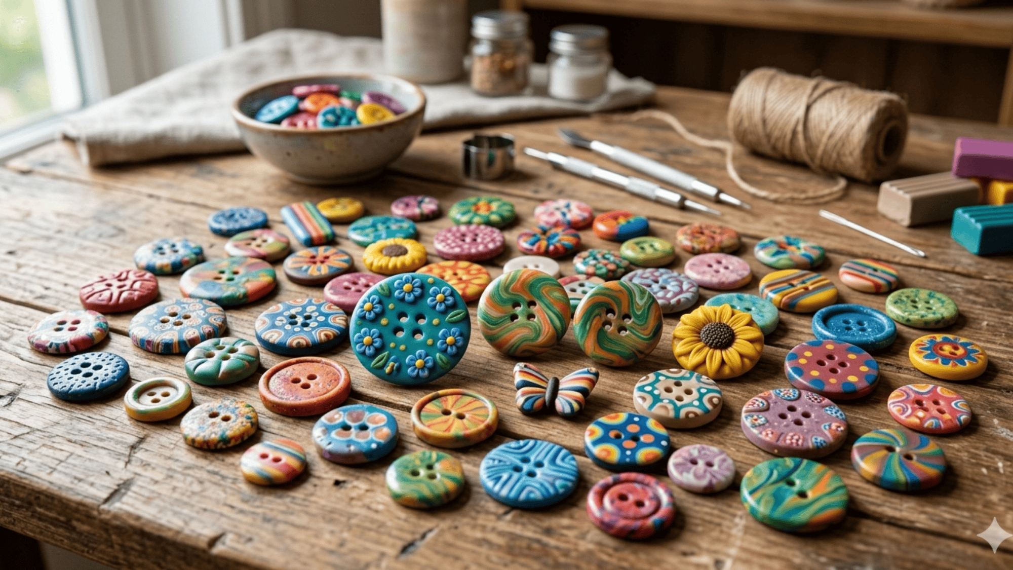 polymer clay buttons