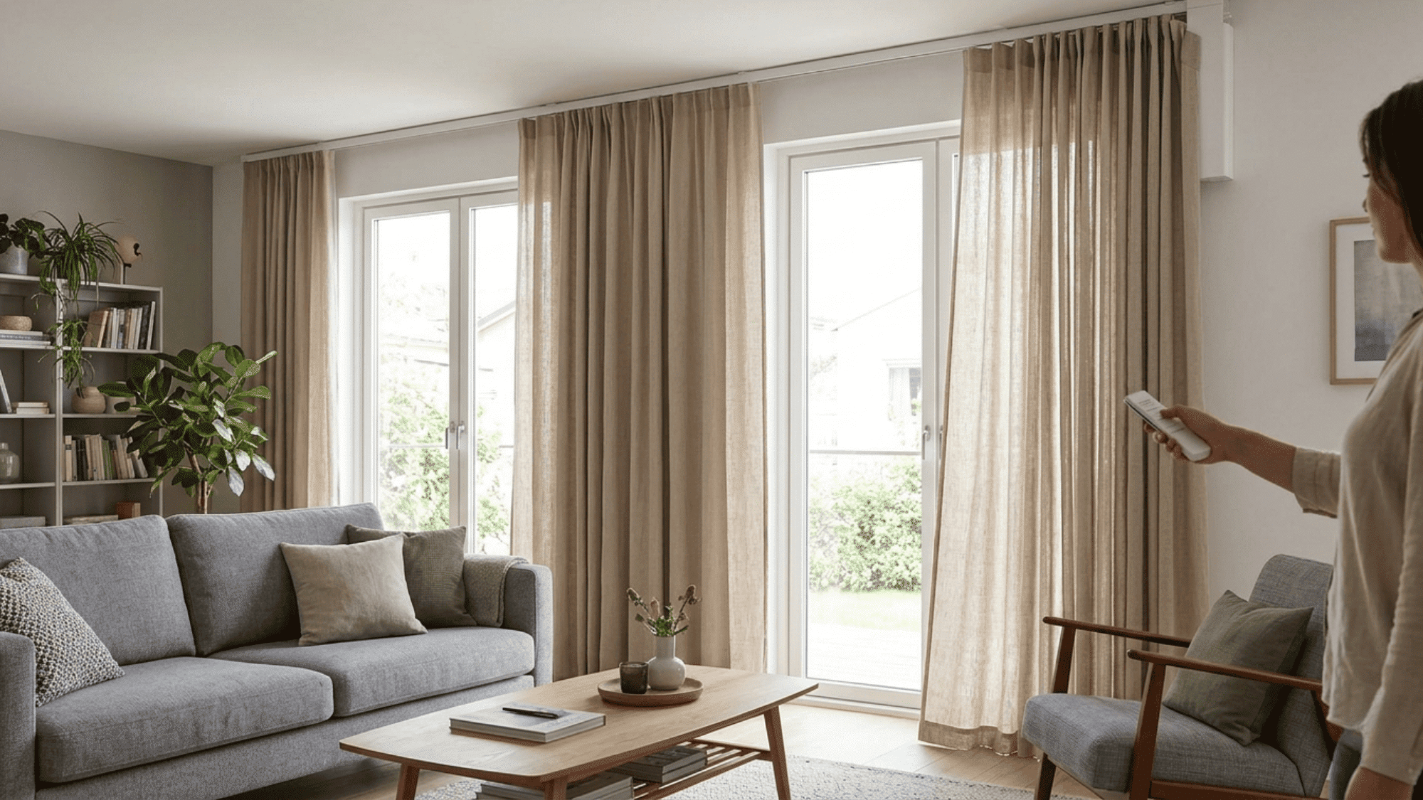 shuter style curtain in a cosy living room adding elegance and comforting atmosphere
