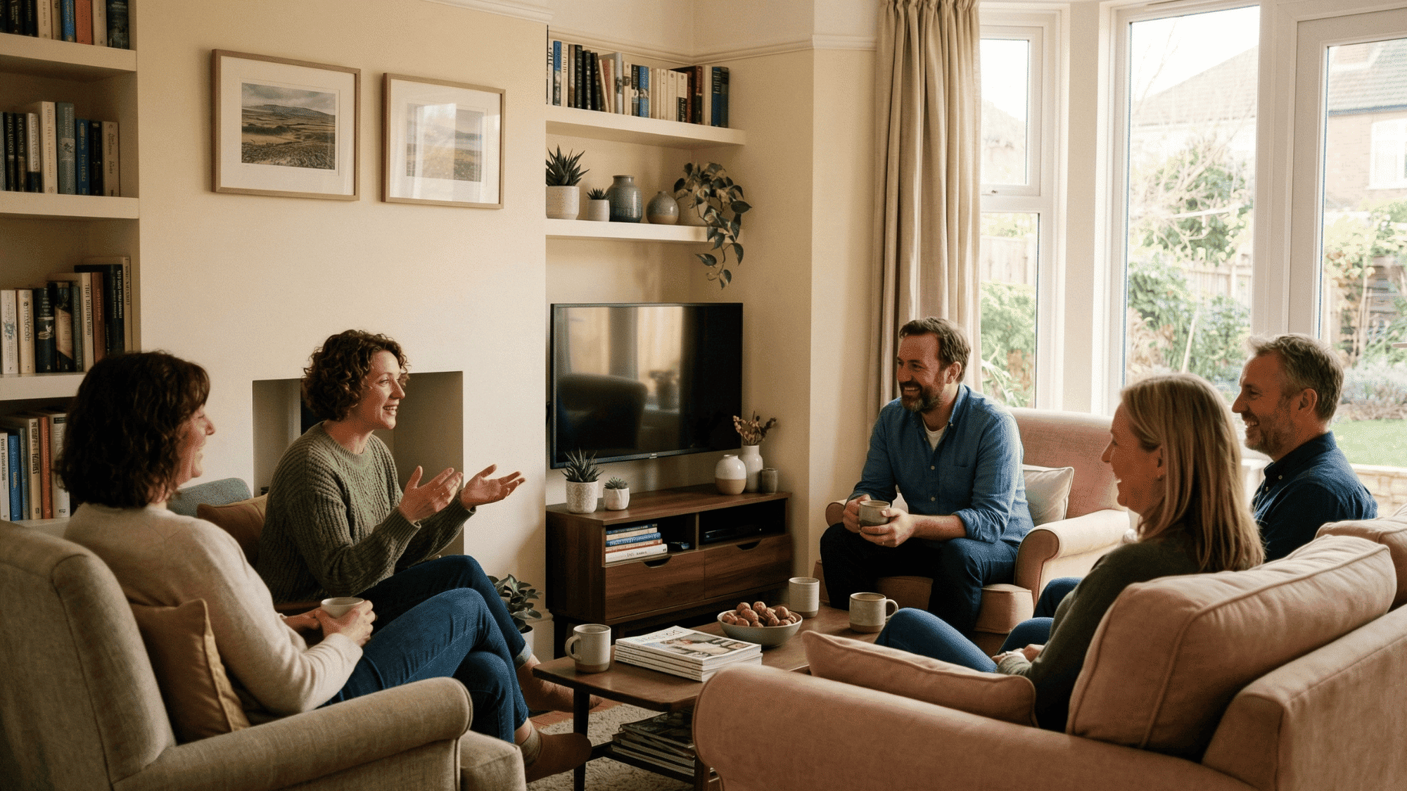 strategic TV placement for balanced living room energy