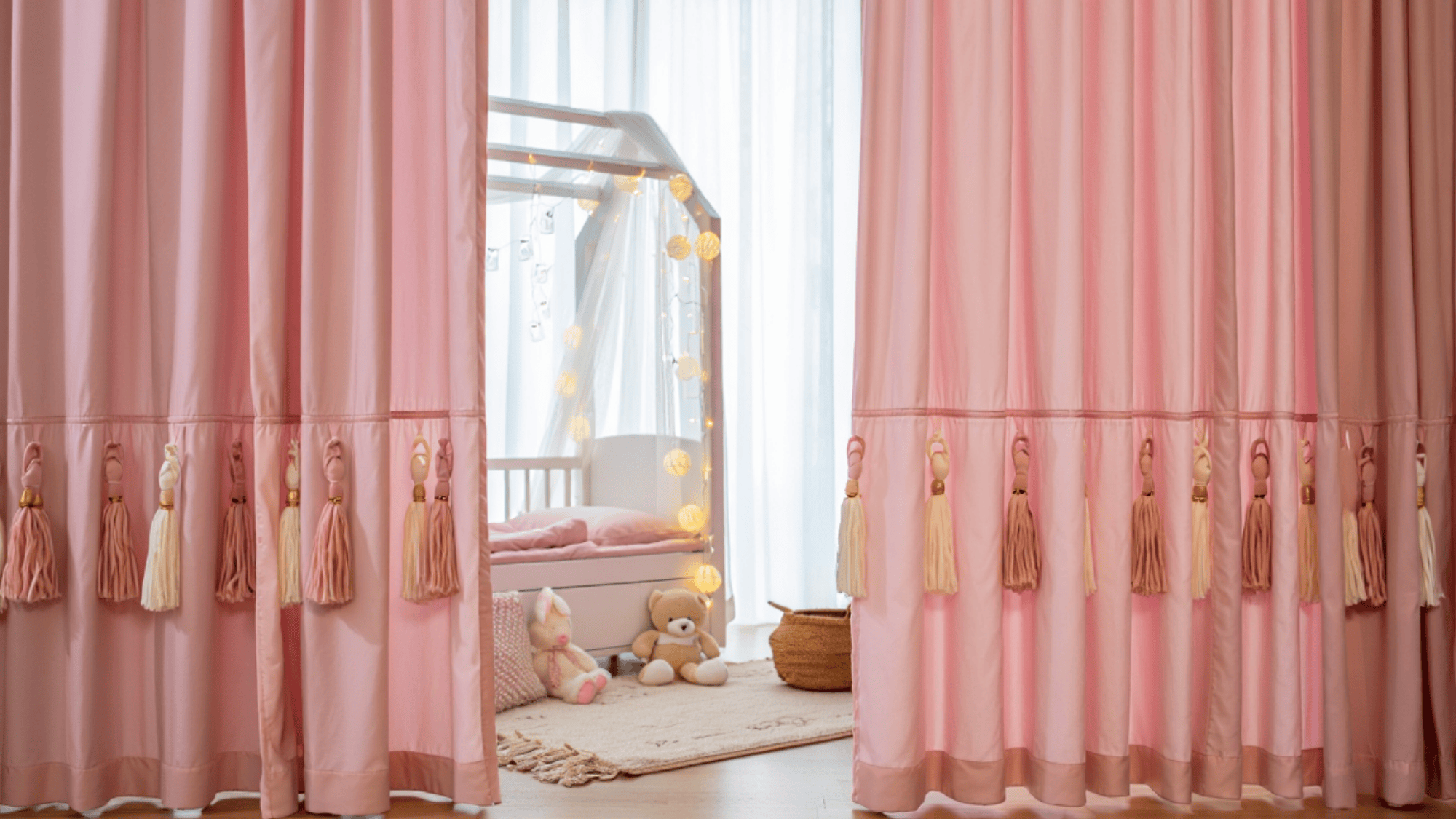 tassel curtain with playful detailing brightening up a space, giving it a casual yet chic feel