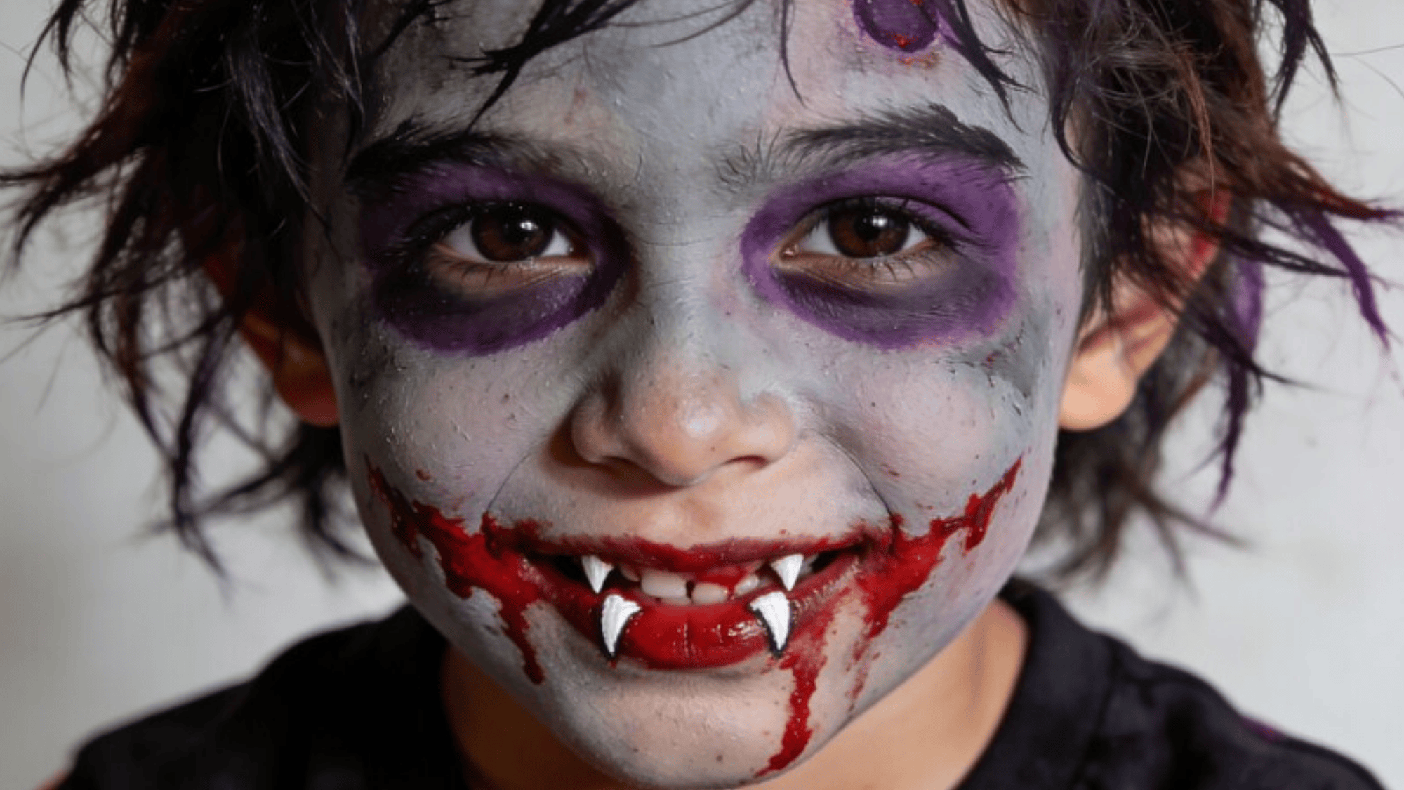 zombie face paint on kid (1)